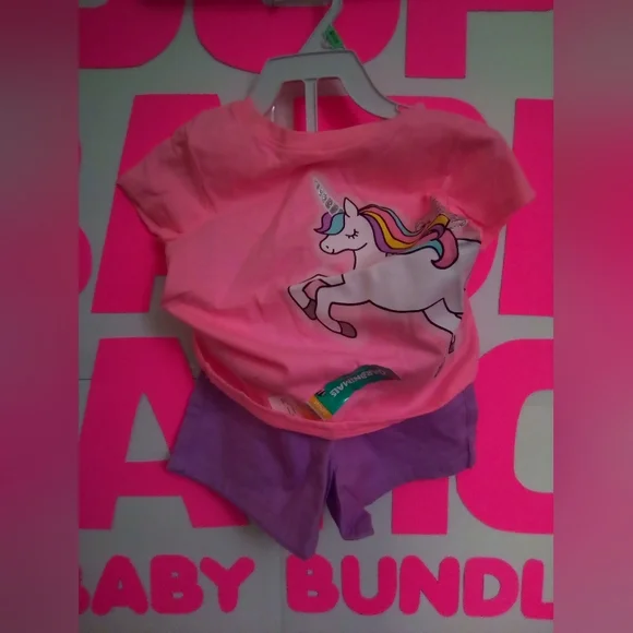 #2828👉🏼 CUTE COLORFUL TWO PIECE SET (SIZE: 3T) T-SHIRT & SHORTS FOR A GIRL - Picture 11 of 13